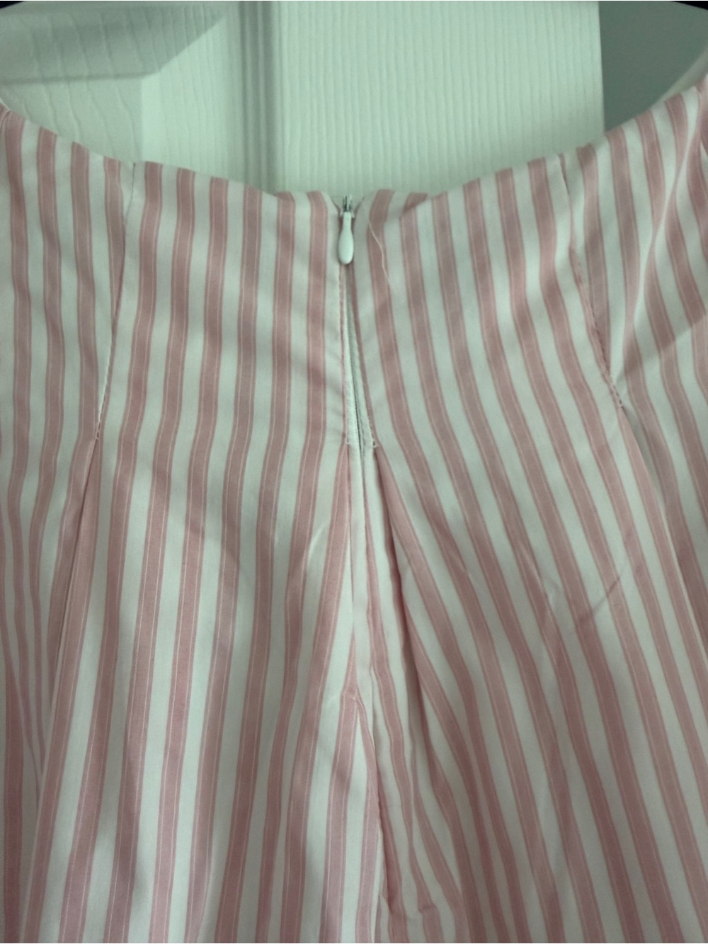 Pink Striped Puff-Sleeve Mini Dress - Picture 3 of 4